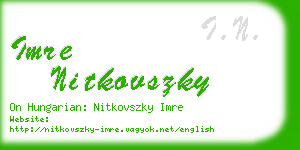 imre nitkovszky business card